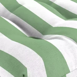 Green Stripes Outdoor Chair Cushions, Set of 2