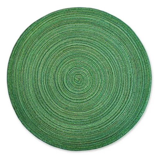 Green Variegated Round Placemats, Set of 6