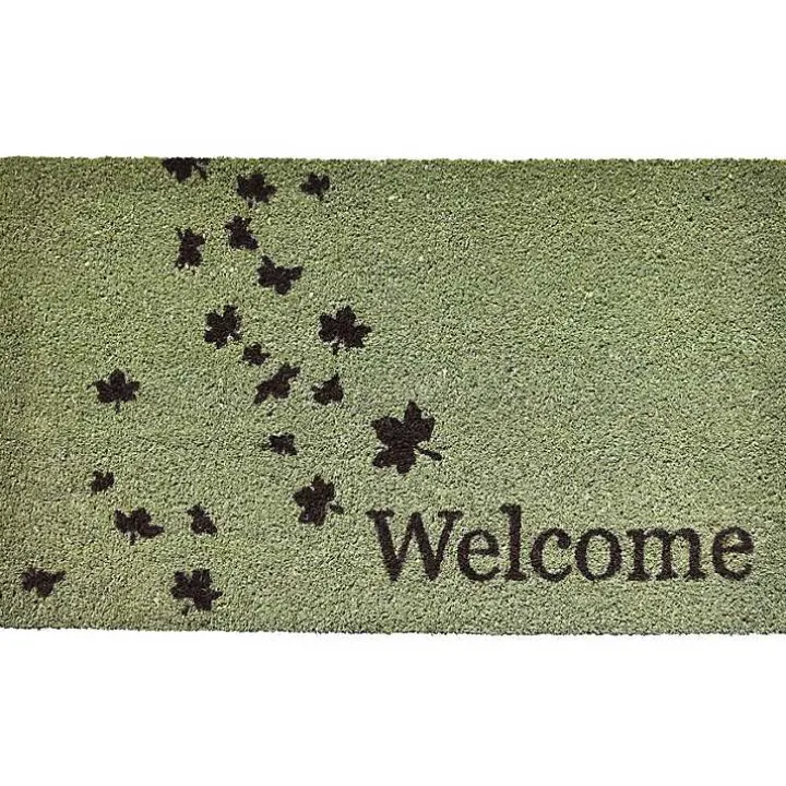 Green Welcome Leaves Doormat