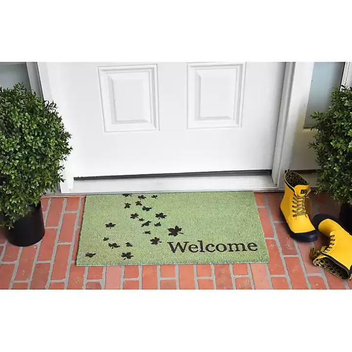 Green Welcome Leaves Doormat