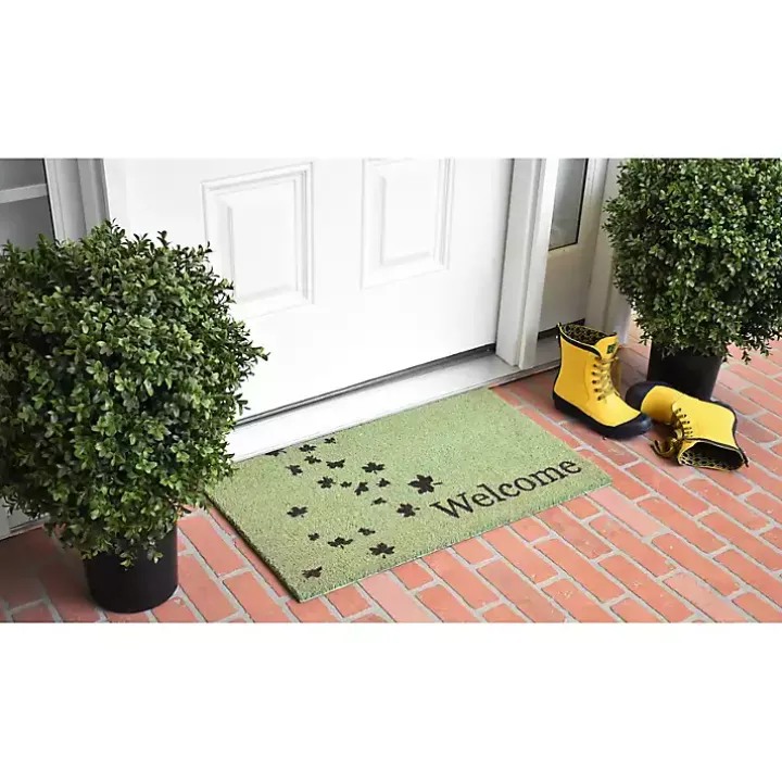 Green Welcome Leaves Doormat