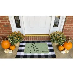 Green Welcome Leaves Doormat