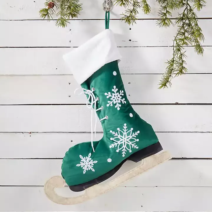 Green Winter Skate Stocking
