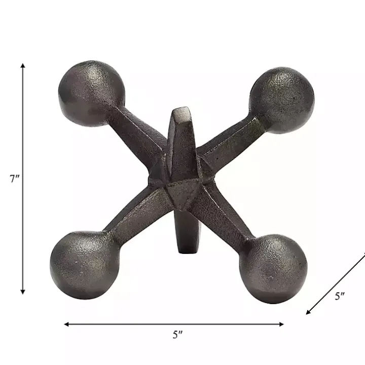 Gunmetal Gray Metal Jack Sculpture