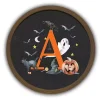 Halloween Monogram A Brown Framed Wall Plaque
