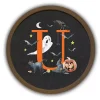 Halloween Monogram U Brown Framed Wall Plaque