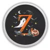 Halloween Monogram Z White Framed Wall Plaque