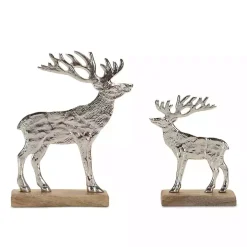 Hammered Metal Deer Silhouette Figurines, Set of 2
