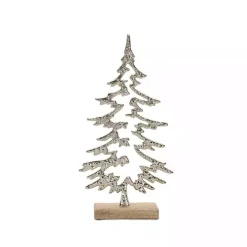Hammered Metal Pine Tree Figurines, Set of 2