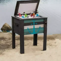 Handcrafted Wood Anchor Outdoor Patio Cooler