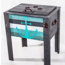 Handcrafted Wood Anchor Outdoor Patio Cooler