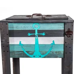 Handcrafted Wood Anchor Outdoor Patio Cooler