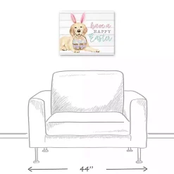 Happy Easter Puppy Canvas Wall Plaque