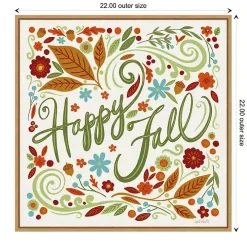 Happy Fall Foliage Swirls Framed Wall Art