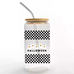 Happy Halloween Ghosts Checkered Halloween Tumbler