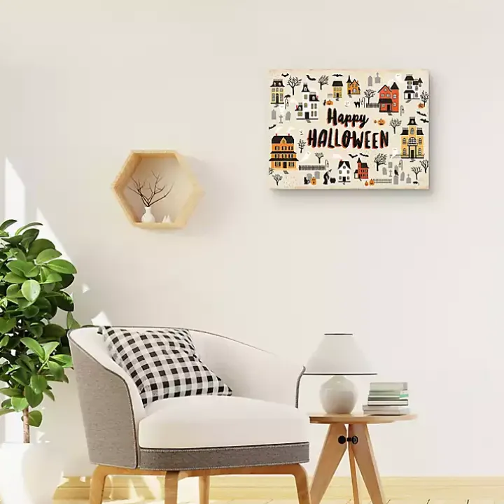 Happy Halloween Town Halloween Wall Art