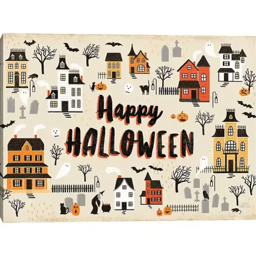 Happy Halloween Town Halloween Wall Art