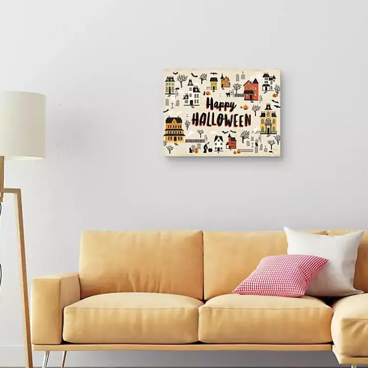Happy Halloween Town Halloween Wall Art