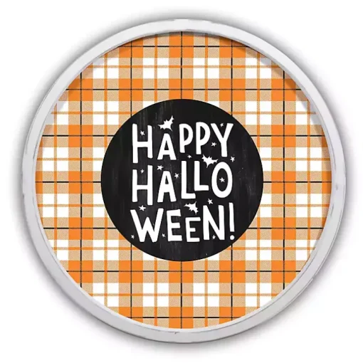 Happy Halloween White Framed Canvas Art Print