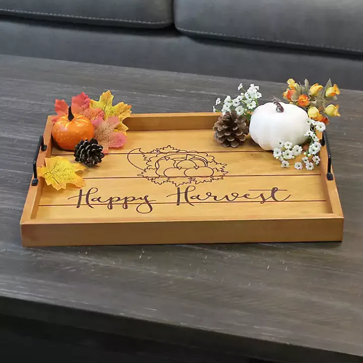 Happy Harvest Wood Tray