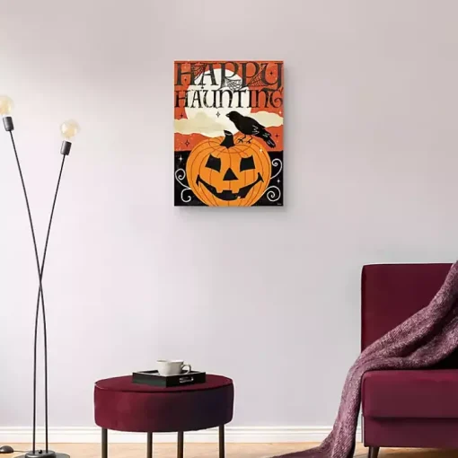 Happy Haunting Jack O Lantern Canvas Art Print