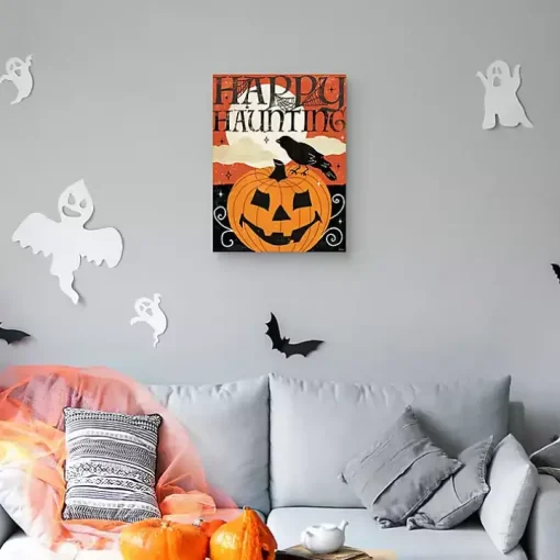 Happy Haunting Jack O Lantern Canvas Art Print