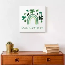 Happy St. Patrick's Day Rainbow Canvas Art Print