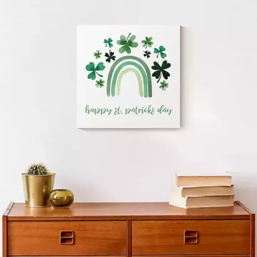 Happy St. Patrick's Day Rainbow Canvas Art Print