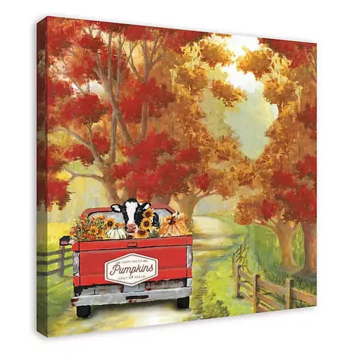 Harvest Cow Ride Canvas Art Print