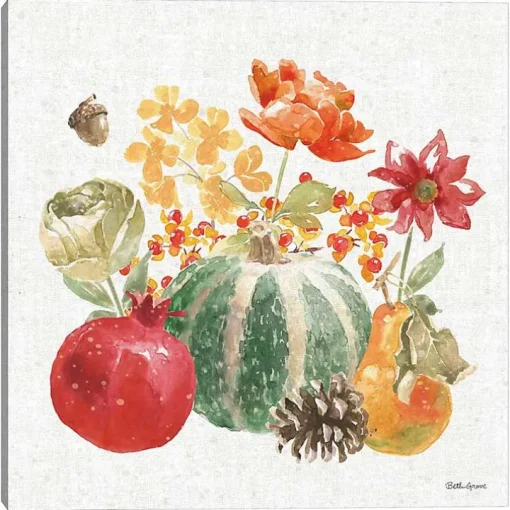 Harvest Fruits Bouquet Canvas Art Print