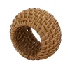 Hazelnut Woven Rattan Napkin Rings, Set of 4