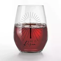 He is Risen Engraved 2-pc. Stemless Wine Glass Set