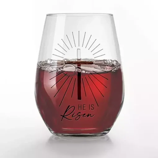 He is Risen Engraved 2-pc. Stemless Wine Glass Set