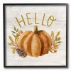 Hello Pumpkin Wood Framed Giclee Art Print