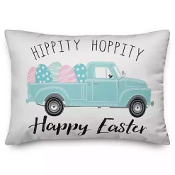 Hippity Hoppity Blue Truck Accent Pillow