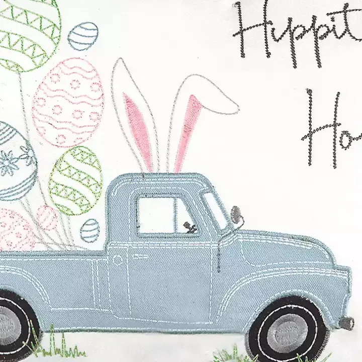 Hippity Hoppity Blue Truck Accent Pillow
