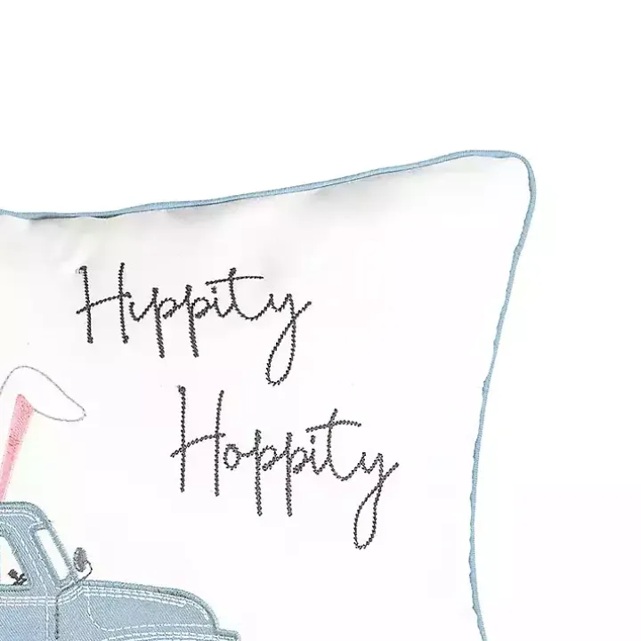 Hippity Hoppity Blue Truck Accent Pillow