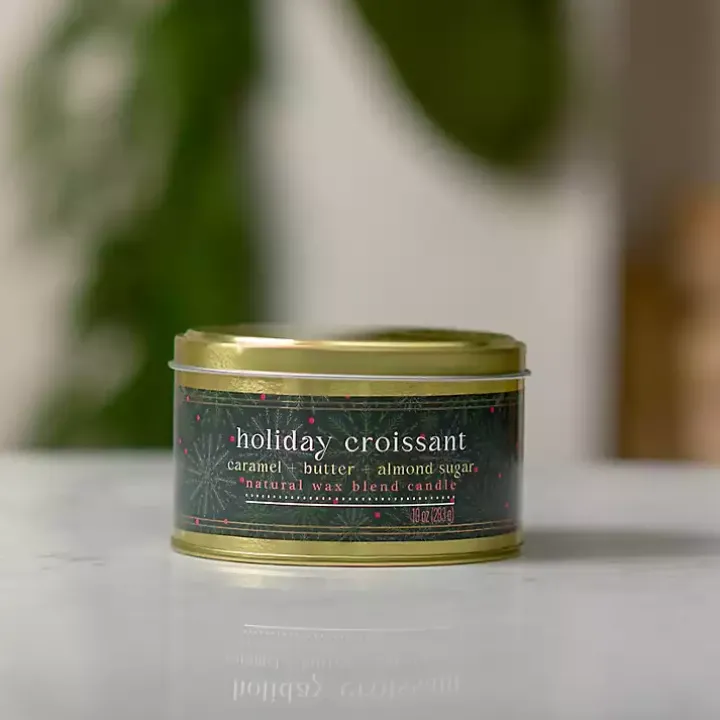 Holiday Croissant Gold Tin Jar Candle