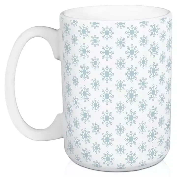 Holiday Deer & Snowflakes Christmas Mugs, Set of 2