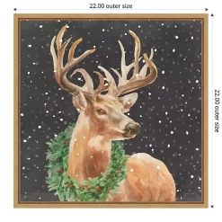Holiday Stag Framed Canvas Art Print