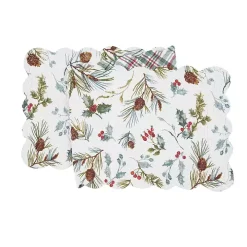 Holly and Pinecone Reversible Table Runner