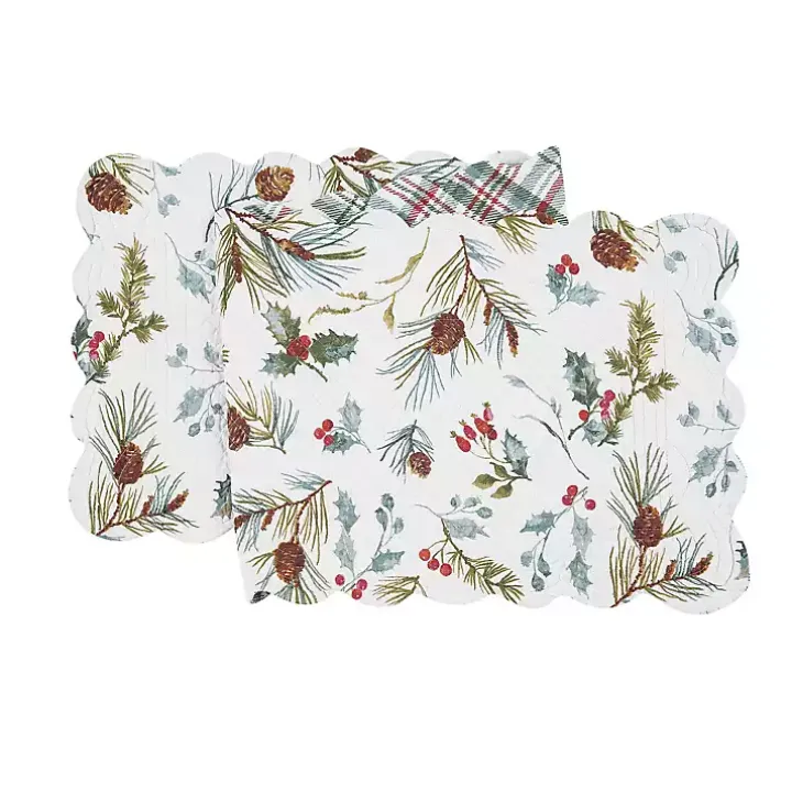 Holly and Pinecone Reversible Table Runner