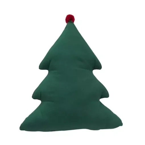 Holly Christmas Tree Shaped Pillow