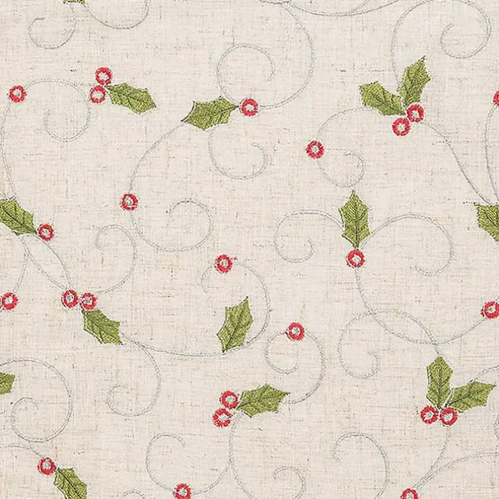 Holly Embroidered Table Runner