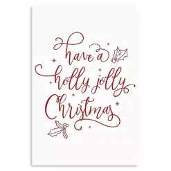 Holly Jolly Christmas Canvas Wall Plaque