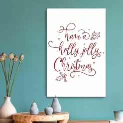Holly Jolly Christmas Canvas Wall Plaque