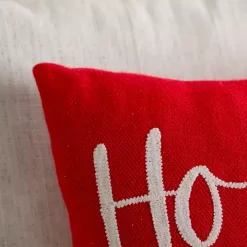 Holly Jolly Embroidered Pillow