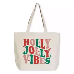 Holly Jolly Vibes Canvas Tote Bag