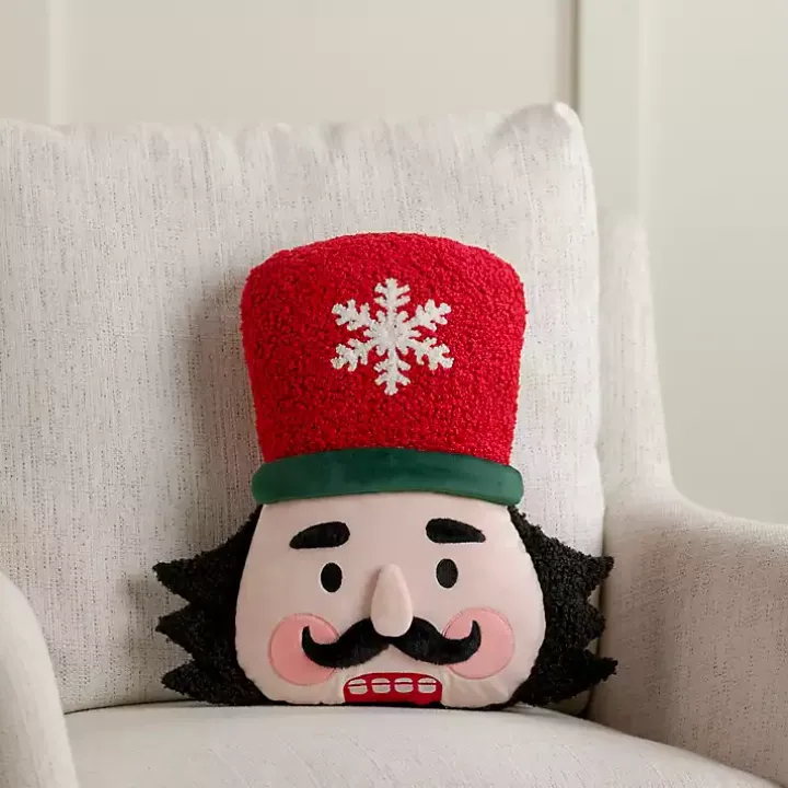 Holly Nutcracker Shaped Pillow