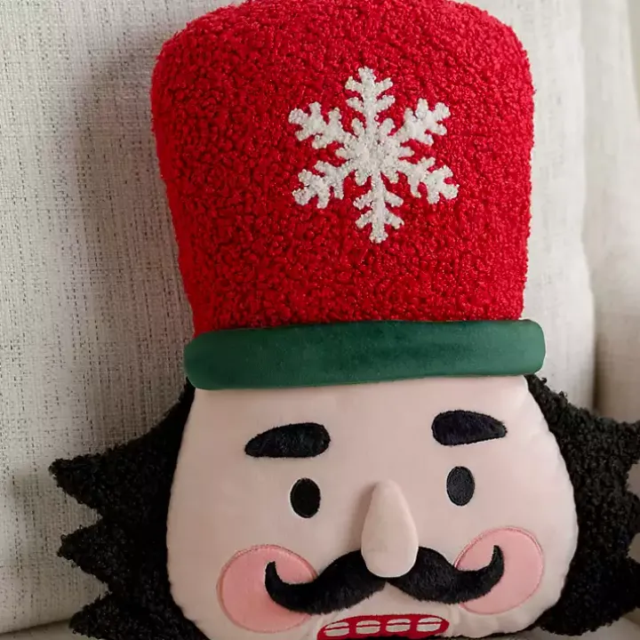 Holly Nutcracker Shaped Pillow